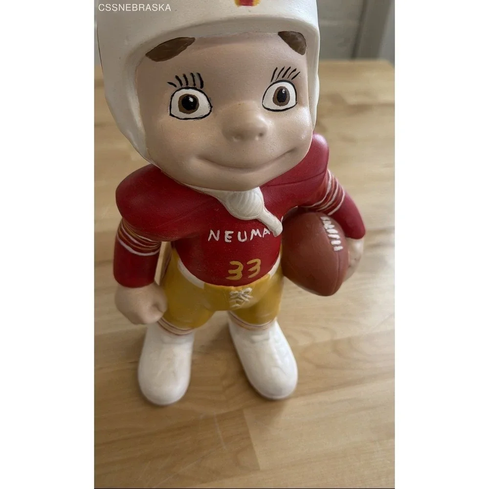Vintage‎ Atlantic Mold plaster starry-eyed smiling football boy -hand painted